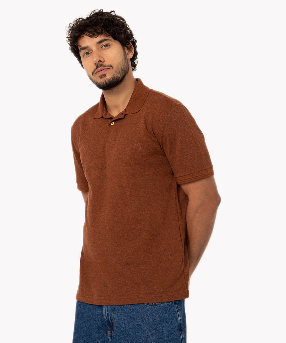 polo comfort básica de piquet terracota