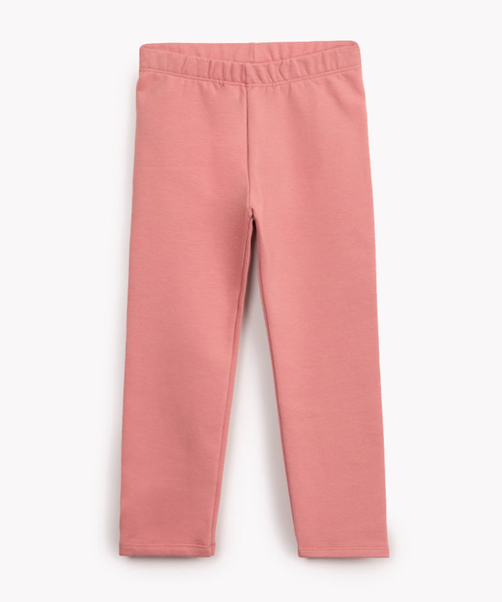 calça legging infantil básica rosa