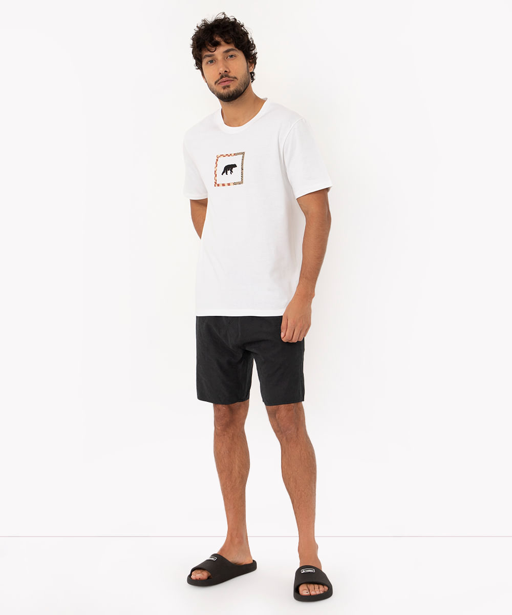 bermuda boardshort com bolso preto