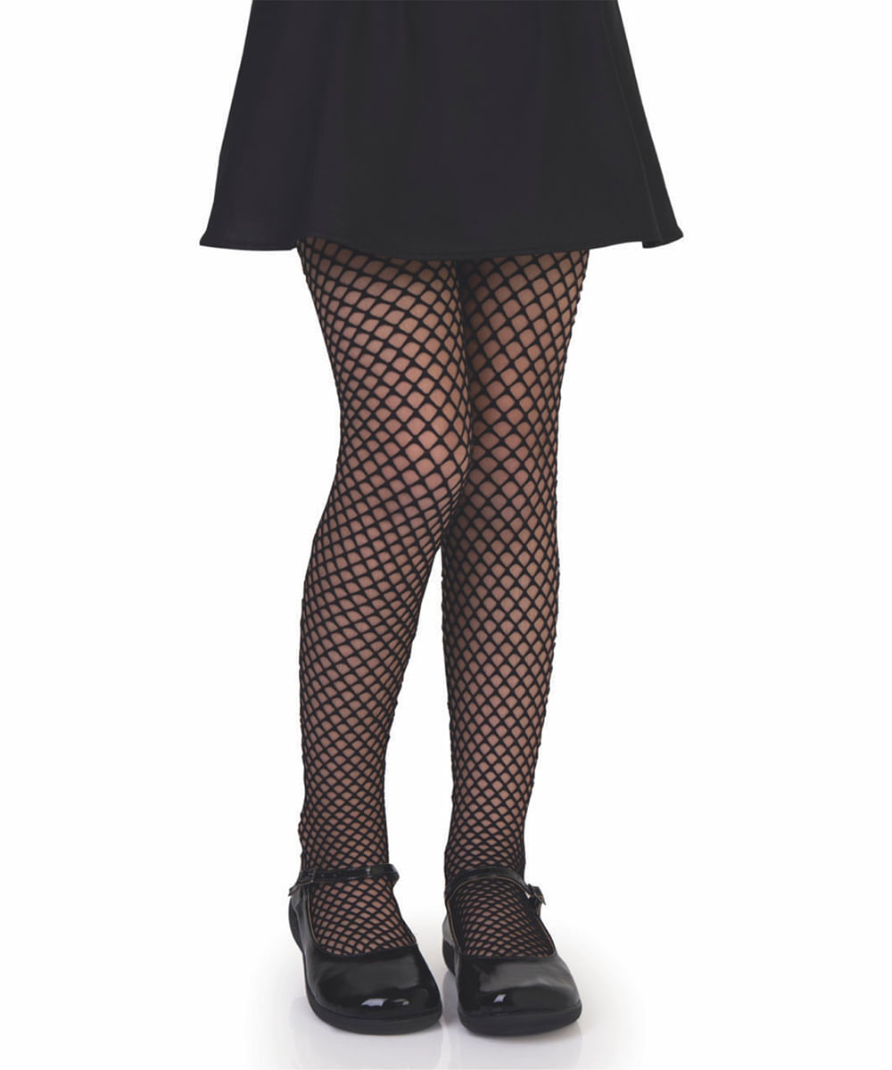 meia calça infantil arrastão lupo preto