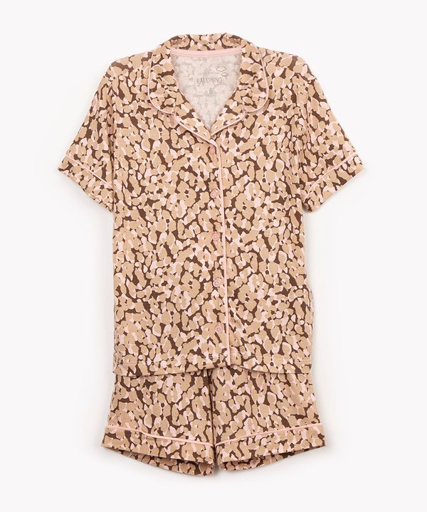 pijama de viscose infantil animal print manga curta rosa 6