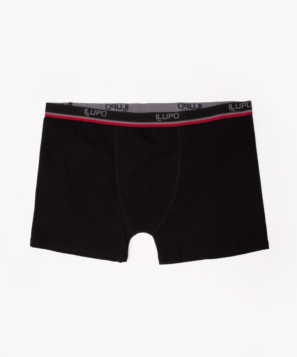 cueca boxer plus size de algodão lupo preta