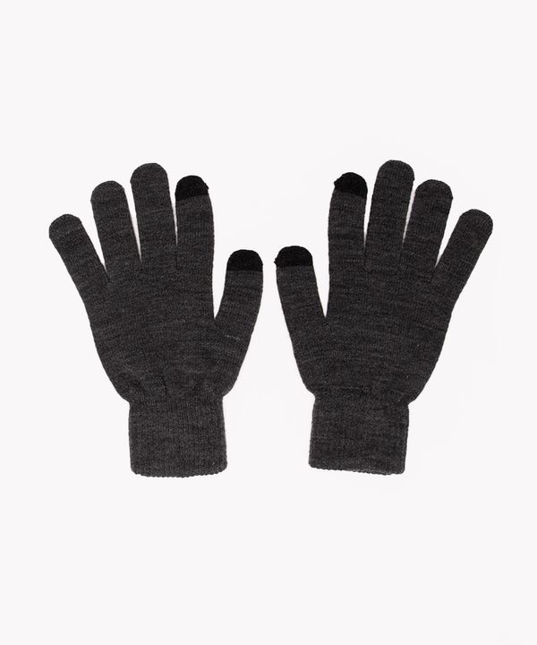 luvas de tricot cinza Único