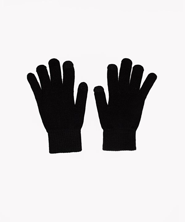 luvas de tricot preto Único