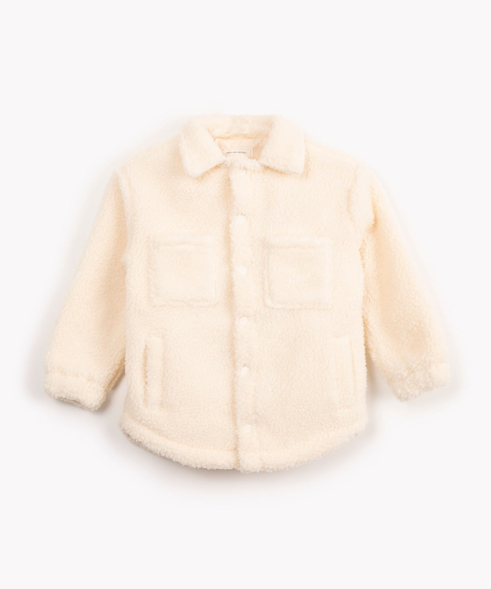 jaqueta infantil sherpa off white