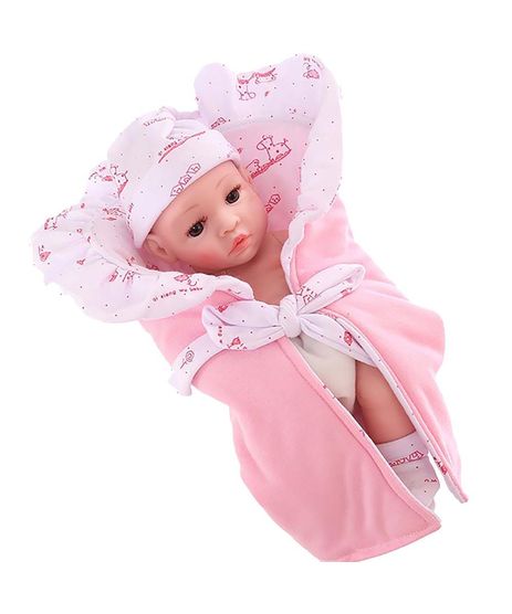 Roupa Para Boneca Bebê Reborn Com Casaco Rosa - Shiny Toys