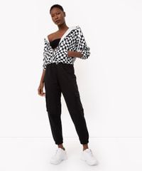 calça de moletom cargo preto