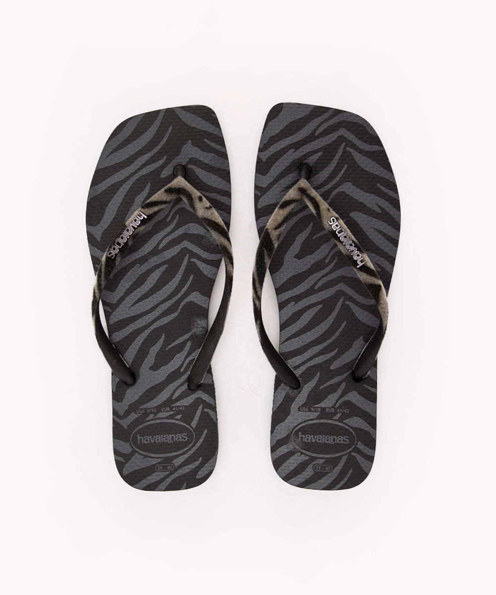 chinelo havaianas slim square velvet preto