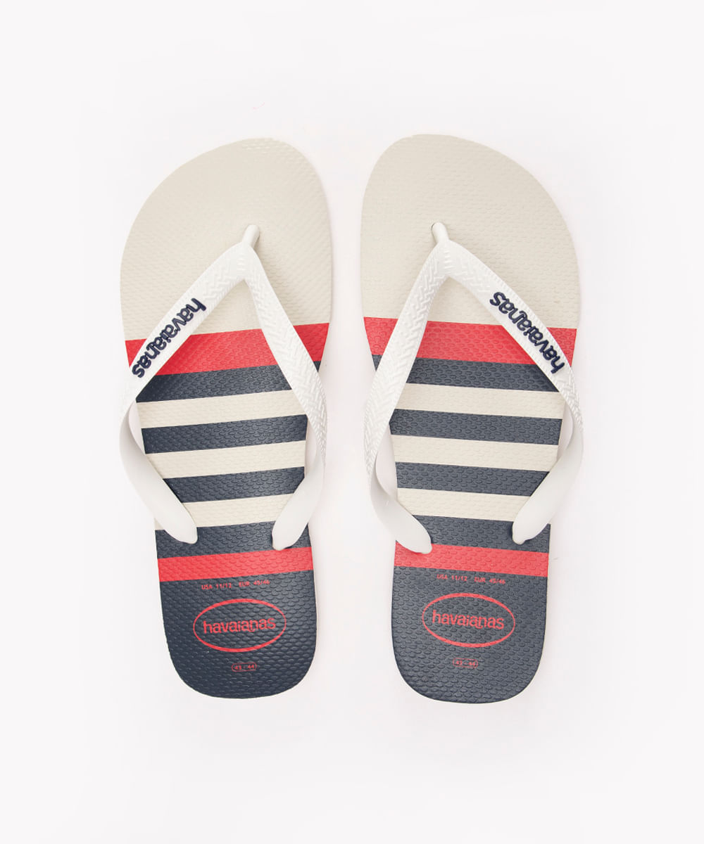 chinelo havaianas top nautical branco