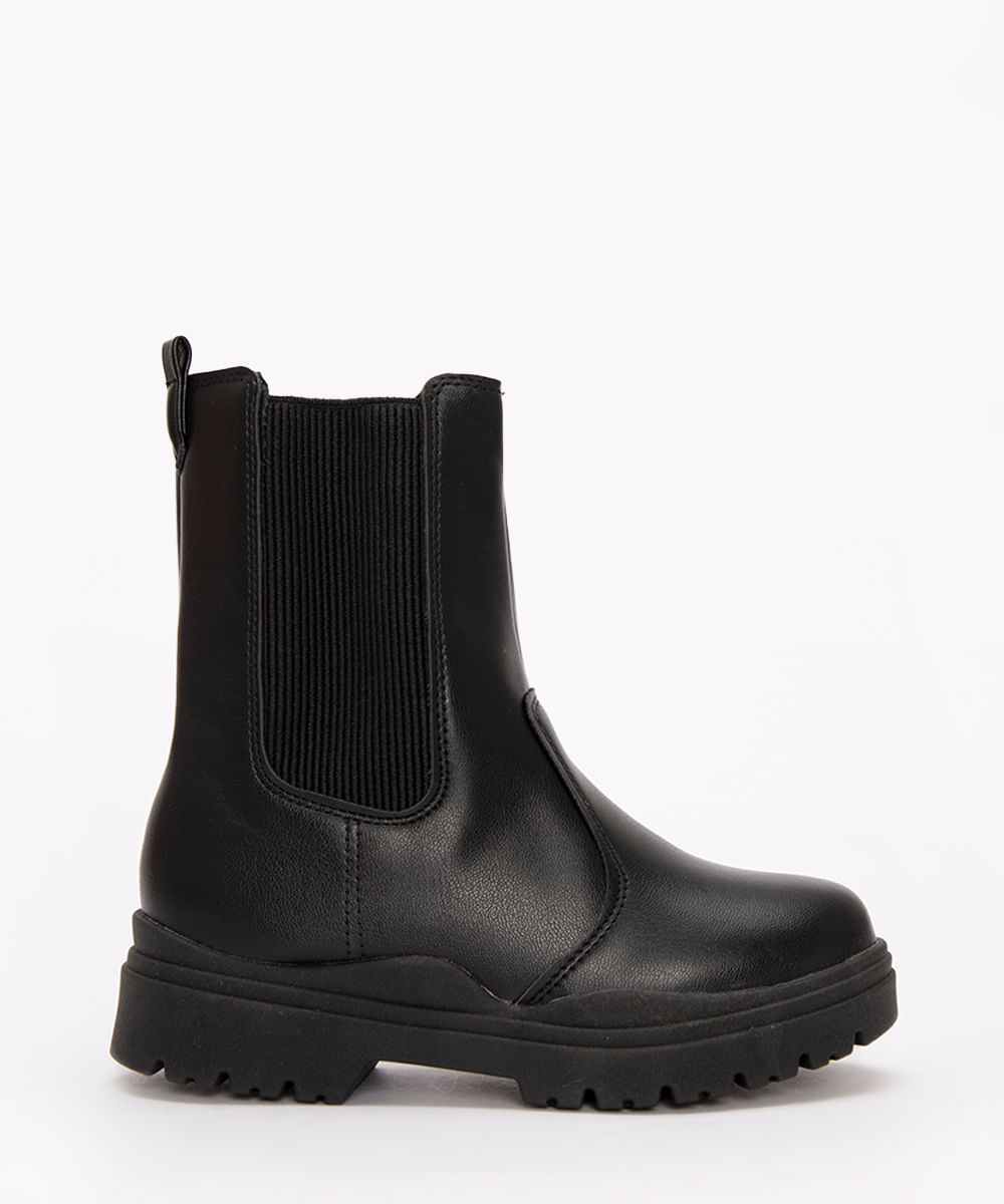 bota infantil chelsea cano alto molekinha preto