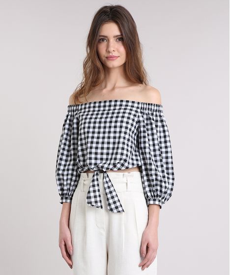 blusas femininas xadrez 2019