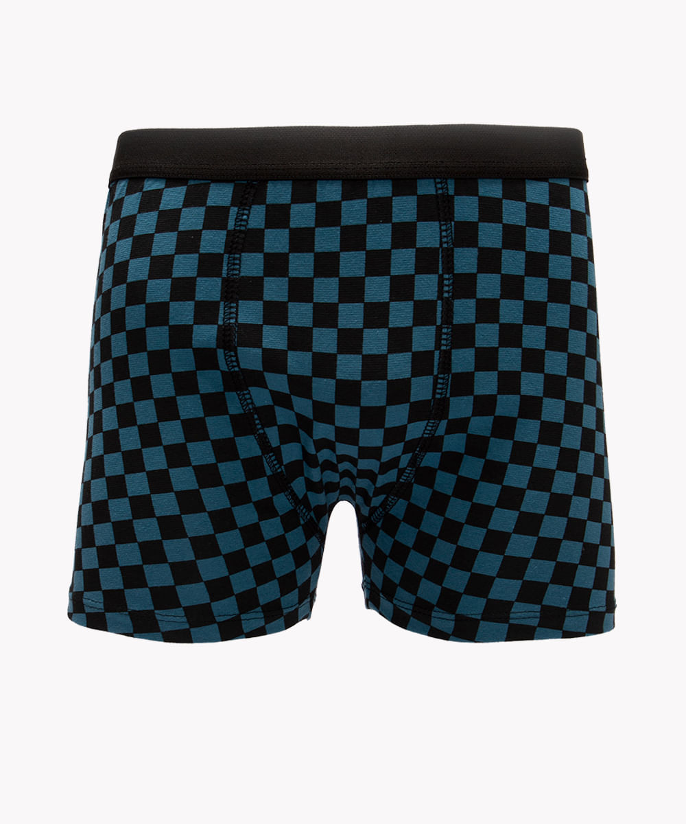 cueca boxer quadriculada azul