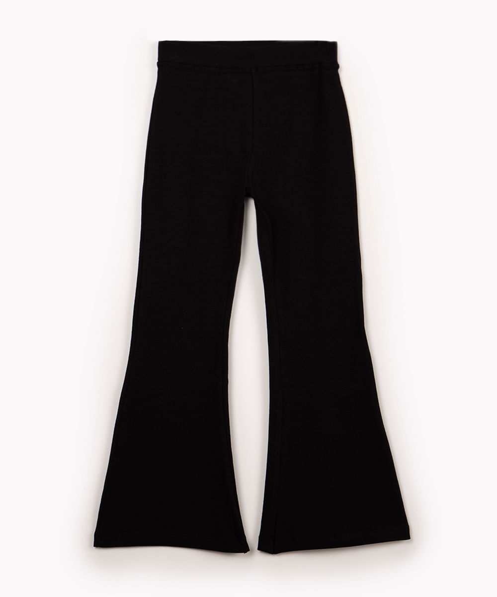 calça flare infantil preto