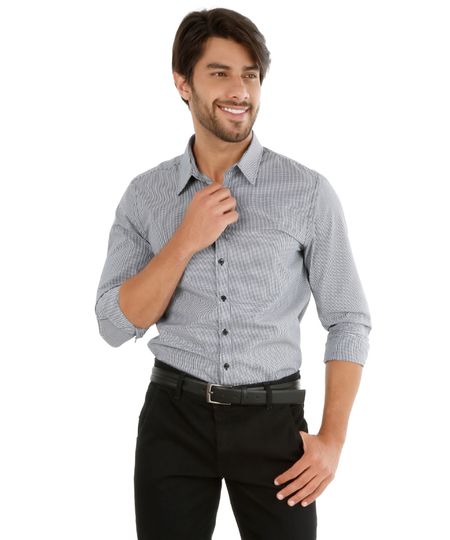 Camisa-Slim-Xadrez-Preta-8139550-Preto_1 Camisa-Slim-Xadrez-Preta-8139550-Preto_1