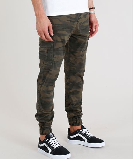 Calca-Masculina-Jogger-Cargo-Estampada-Camuflada-Verde-Militar-9107981-Verde_Militar_1