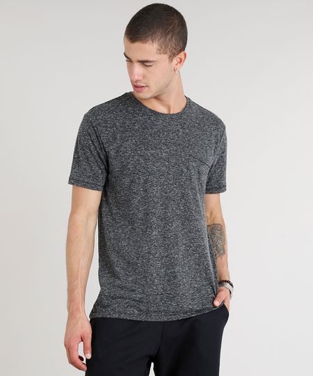 Camiseta-Masculina-com-Linho-e-Bolso-Manga-Curta-Gola-Careca-Cinza-Mescla-Escuro-9248987-Cinza_Mescla_Escuro_1