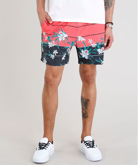 Short-Masculino-Estampado-Floral-com-Bolsos-Coral-9308697-Coral_1