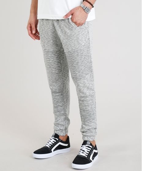 Calca-Masculina-em-Moletom-com-Franzidos-Cinza-Mescla-Claro-9137650-Cinza_Mescla_Claro_1
