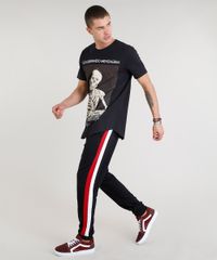 Calca-Masculina-Jogger-em-Moletom-com-Listras-Laterais-Preta-9312600-Preto_3