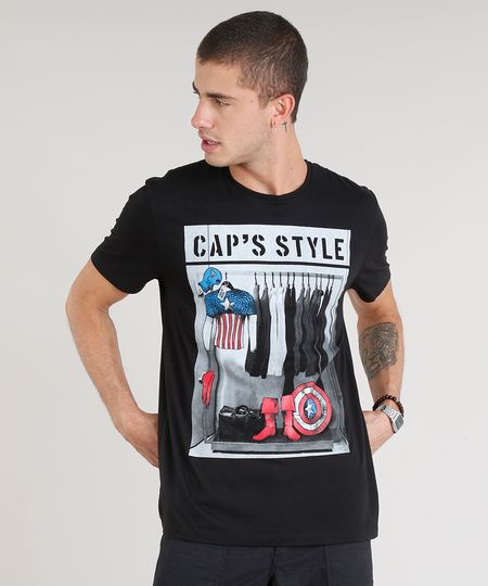 Camiseta-Masculina-Capitao-America-Manga-Curta-Gola-Careca-Preta-9261240-Preto_1 Camiseta-Masculina-Capitao-America-Manga-Curta-Gola-Careca-Preta-9261240-Preto_1