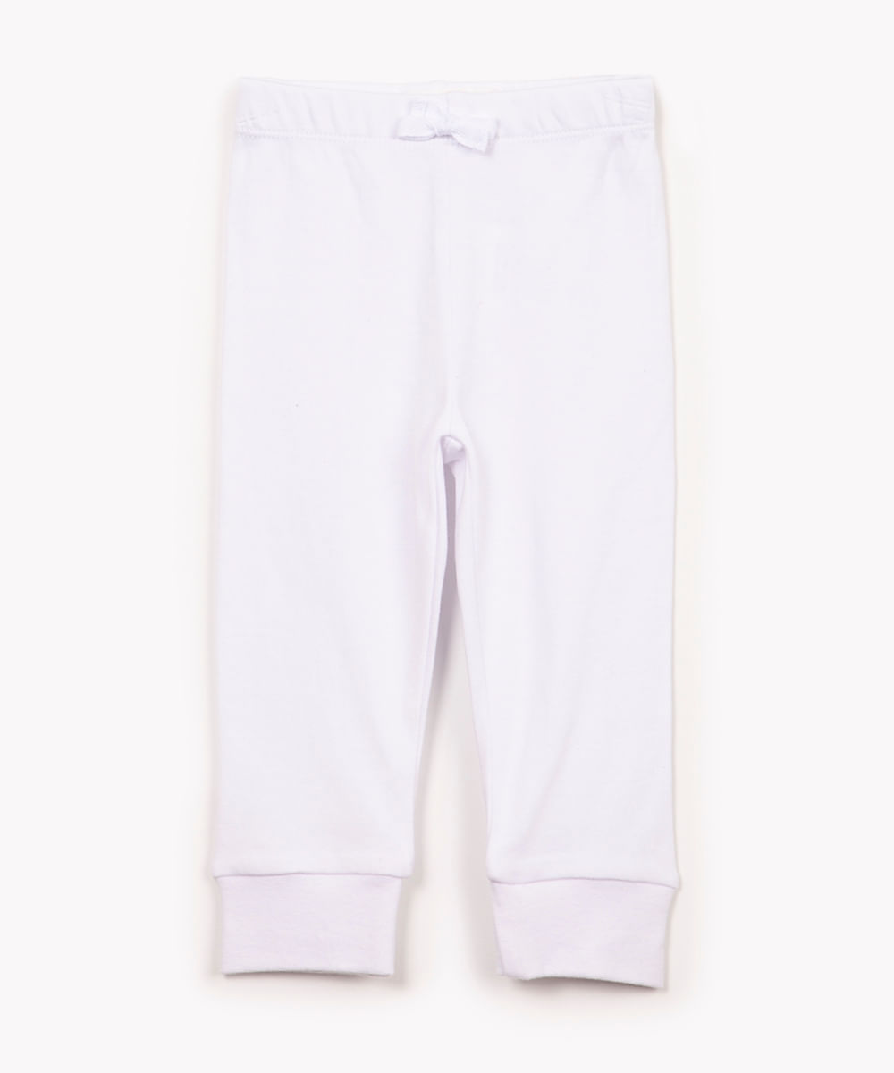 calça legging infantil básica off white