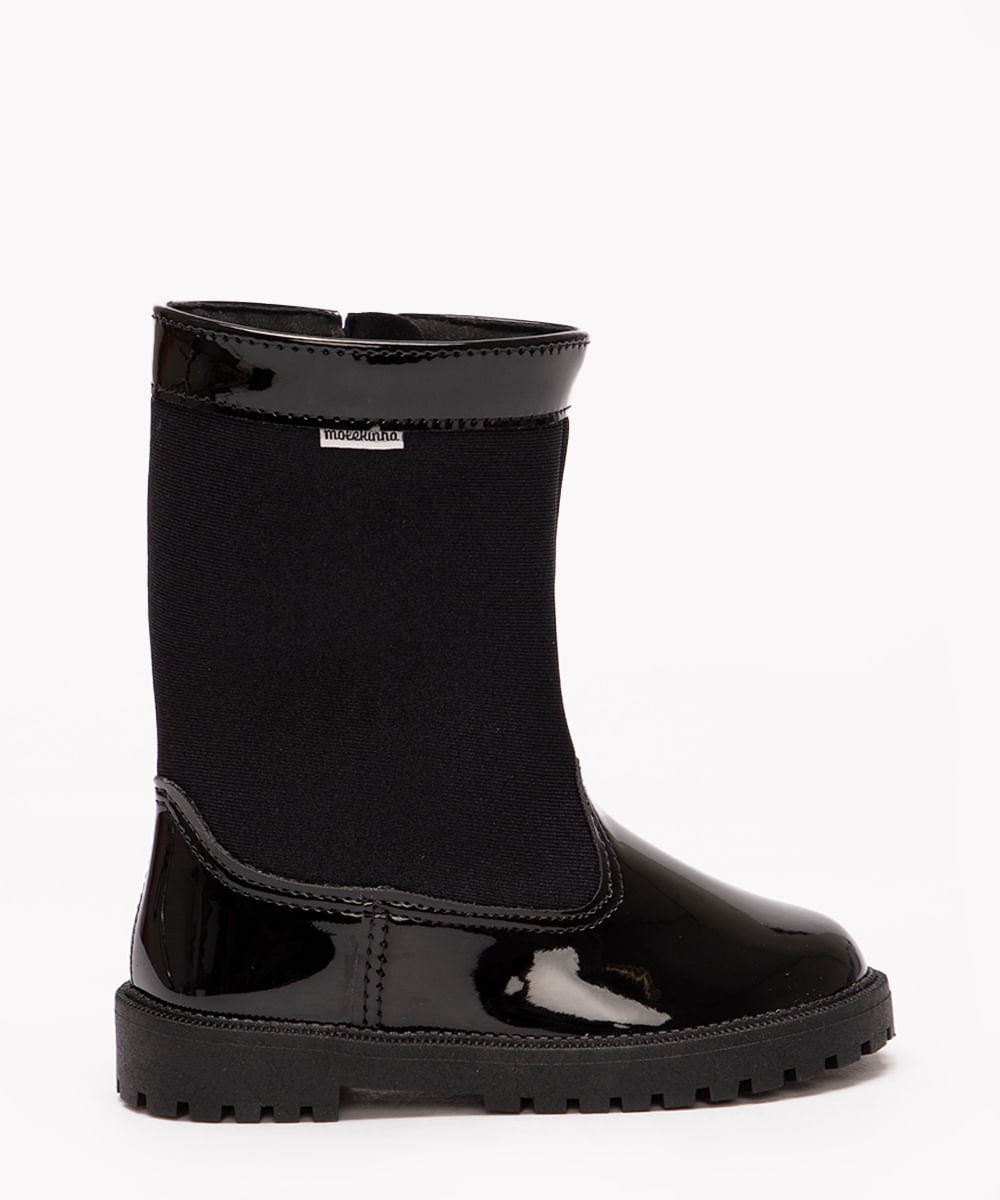 bota infantil cano longo molekinha preto