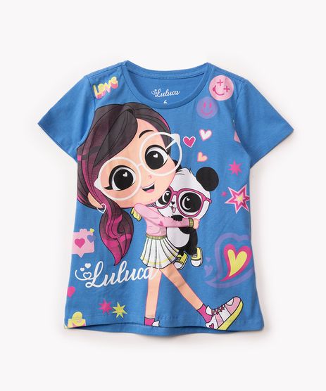 Camiseta Raglan Infantil Luluca Panda Menina