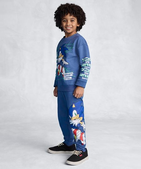 calça de moletom Sonic com cordão azul 4