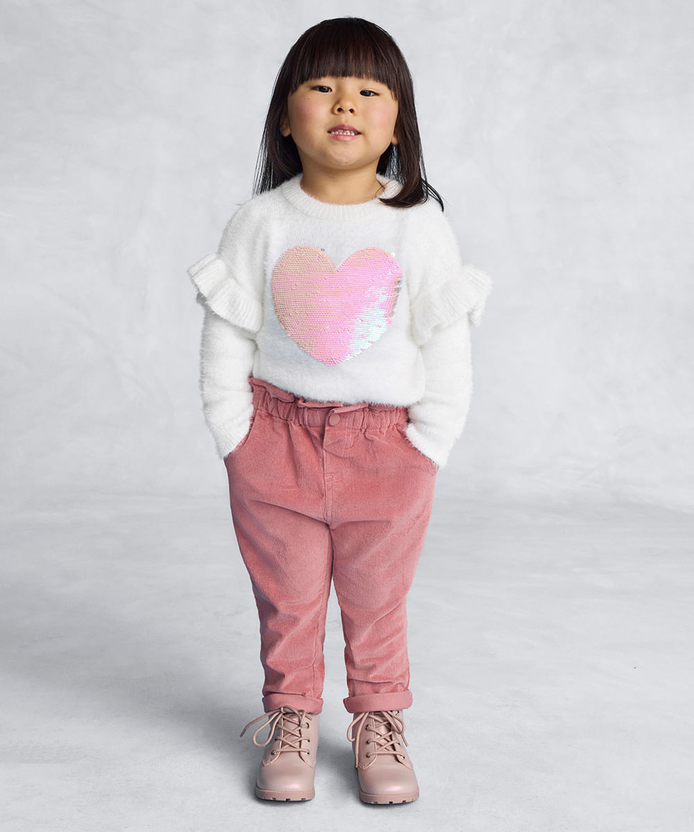 calça clochard infantil rosa escuro