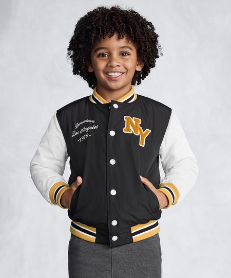 jaqueta infantil bomber los angeles preta 4 jaqueta infantil bomber los angeles preta 4