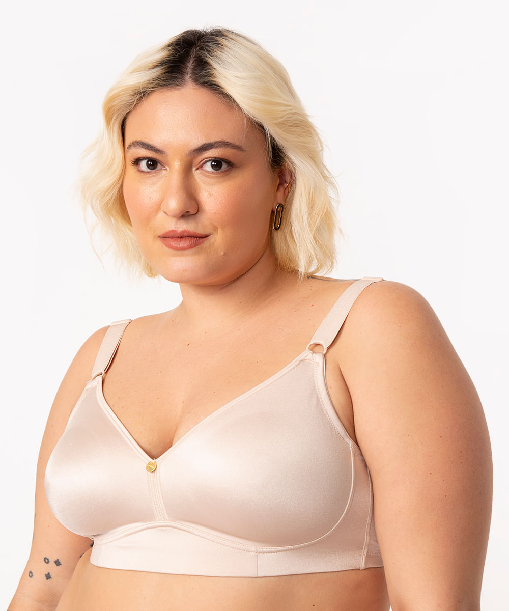 sutiã plus size sem bojo e aro delrio bege