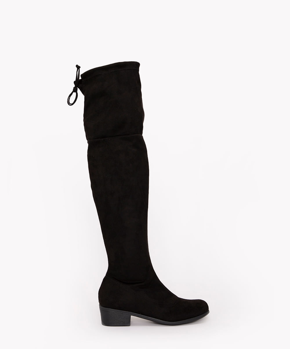 bota over the knee salto baixo oneself preto