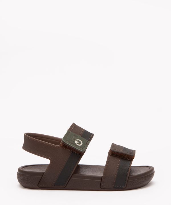 sandália infantil com velcro cartago marrom 19