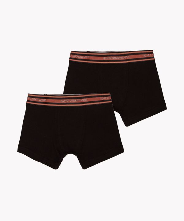 kit de 2 cuecas infantis de algodão boxer lupo preto P
