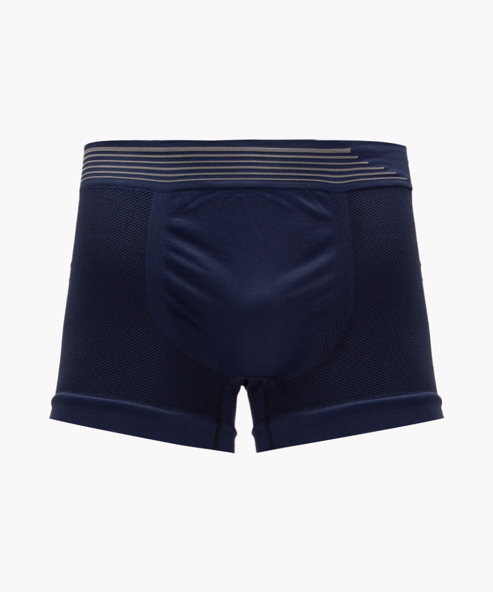 cueca boxer de microfibra sem costura azul marinho
