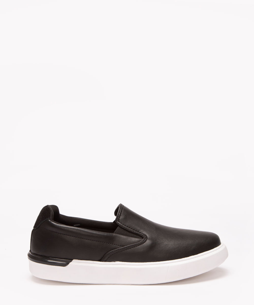 tênis slip on com recorte oneself preto