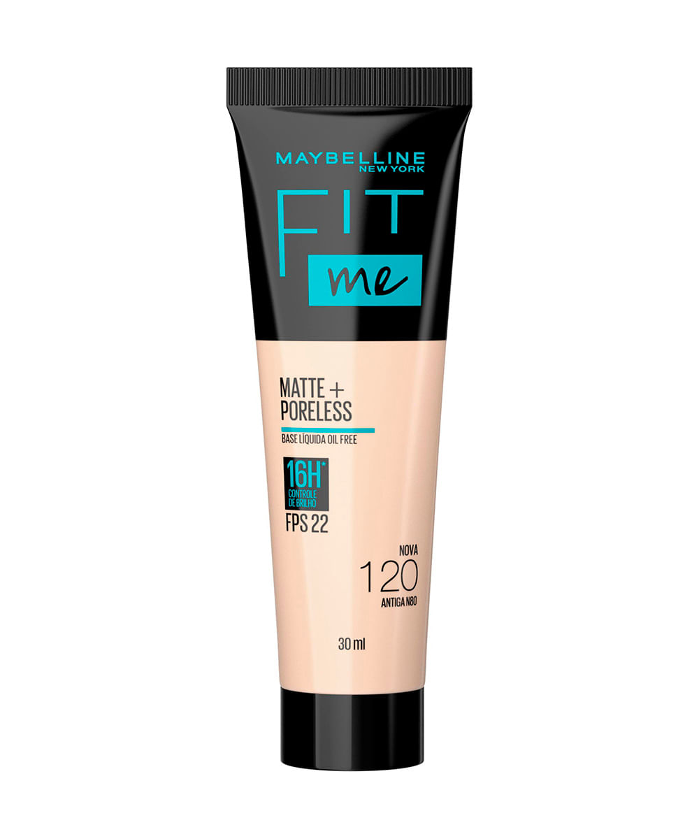 base líquida maybelline ny fit me matte fps 22 cor 120 antiga n80 30ml único