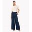 calça wide leg slim jeans cargo cintura super alta azul médio