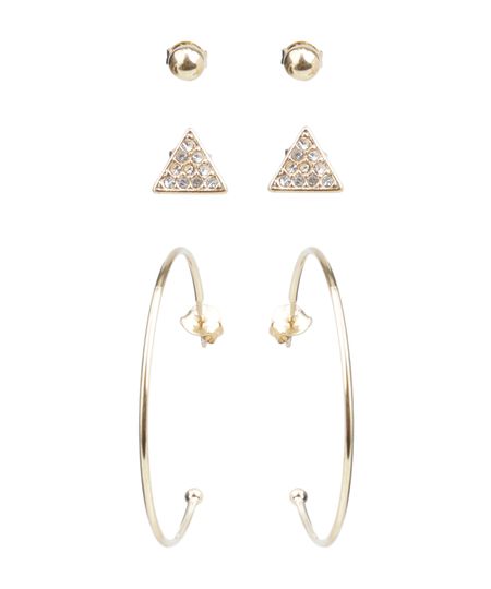 Kit-de-3-Pares-de-Brincos-Dourado-8189099-Dourado_1 Kit-de-3-Pares-de-Brincos-Dourado-8189099-Dourado_1