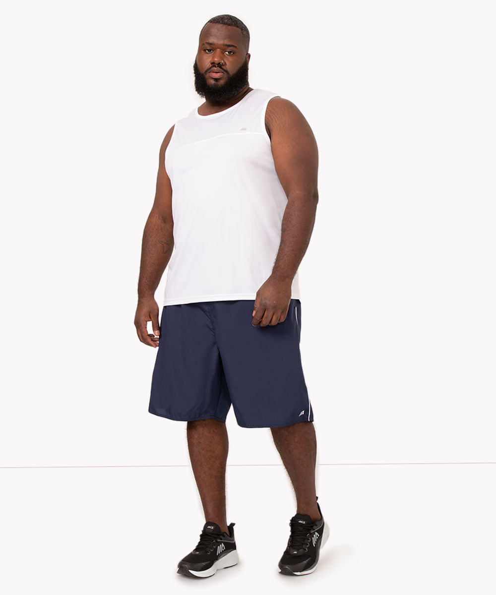 bermuda plus size com elástico esportiva ace azul marinho