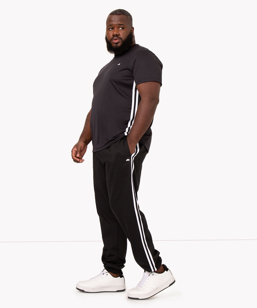 calça de moletom plus size jogger esportiva ace preta