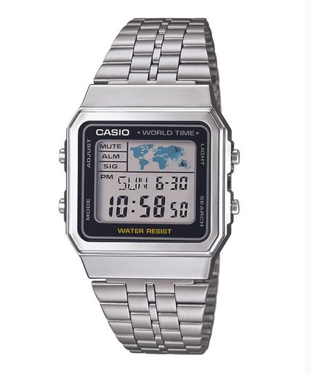 Relógio casio vintage digital A500WA-1 Prata Único