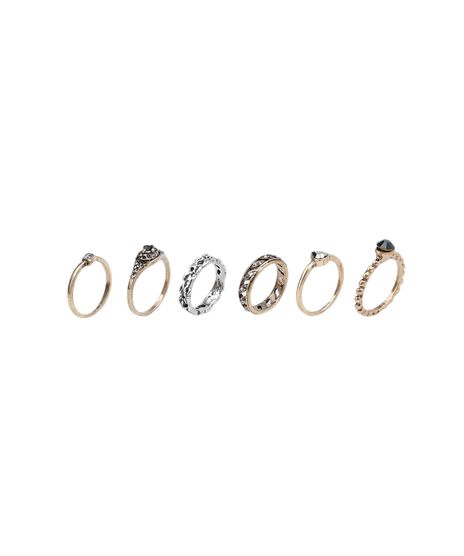 Kit-de-6-Aneis-Texturizados-Dourado-8154463-Dourado_1