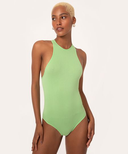 body de poliamida regata verde claro PP