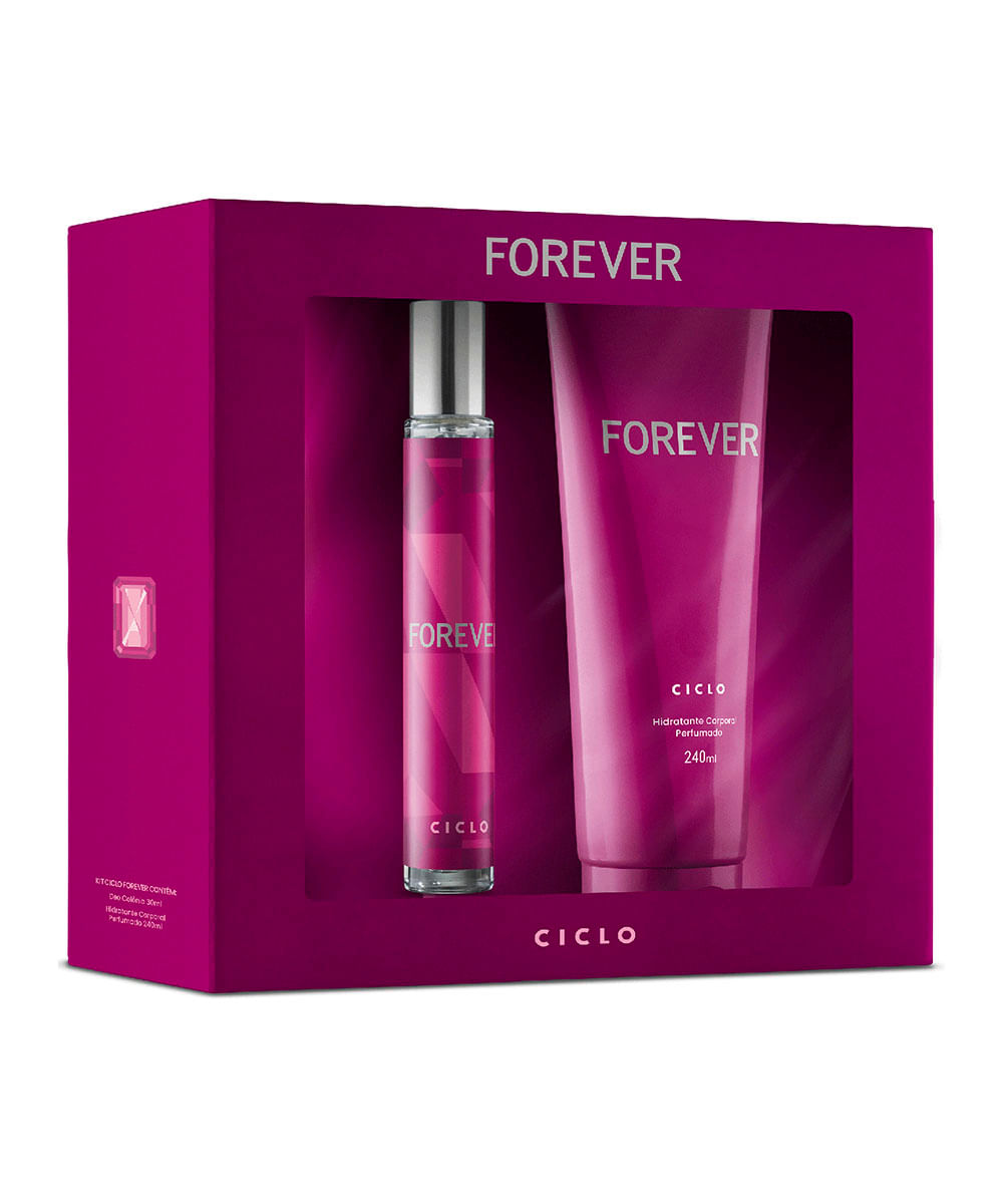 kit deo colônia forever 30ml e hidratante corporal único