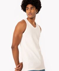 Regata De Algodão Texturizada Branco Regata De Algodão Texturizada Branco