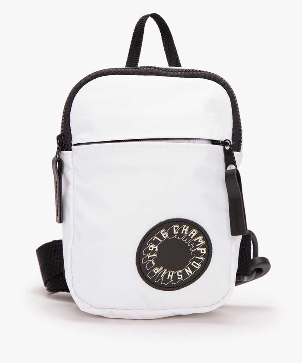 bolsa shoulder com zíper branca