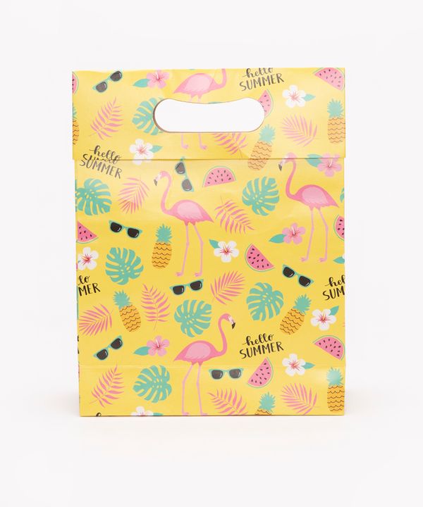 sacola de presente summer amarelo P
