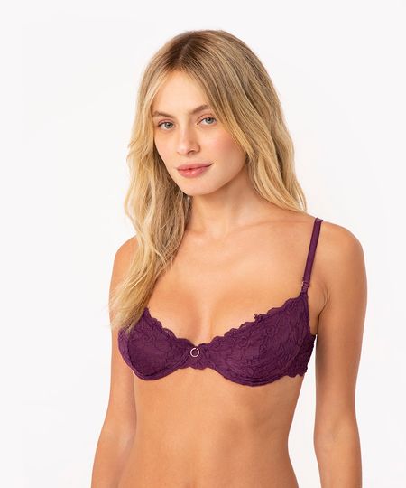 sutiã de renda sem bojo com aro roxo 40 sutiã de renda sem bojo com aro roxo 40
