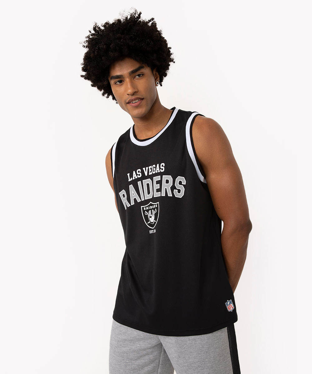 regata gola redonda raiders nfl esportiva ace preta